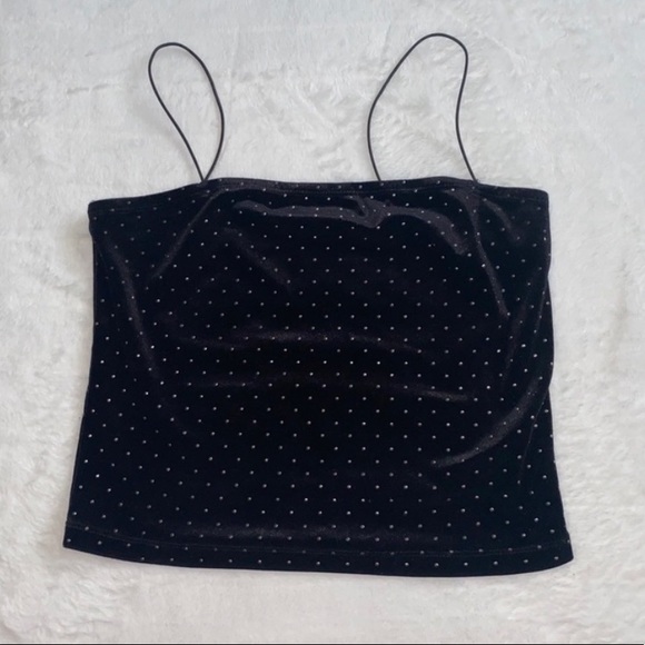 Dynamite Jet Black Rhinestone Cami | Size XS - Picture 1 of 2